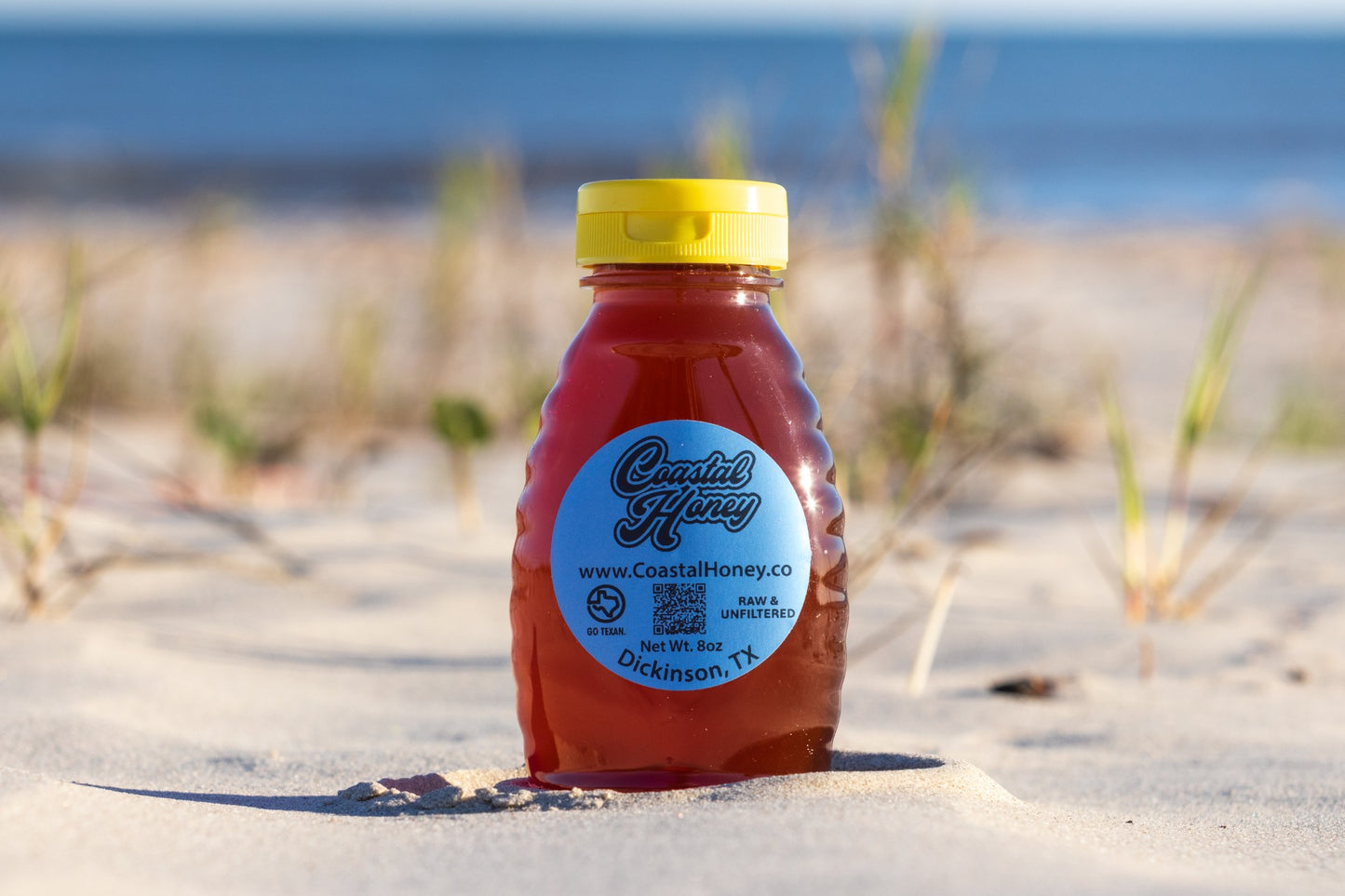 Raw Texas Honey – 8 oz (½ lb) Travel-Size Flip-Top Bottle | Unfiltered, Local